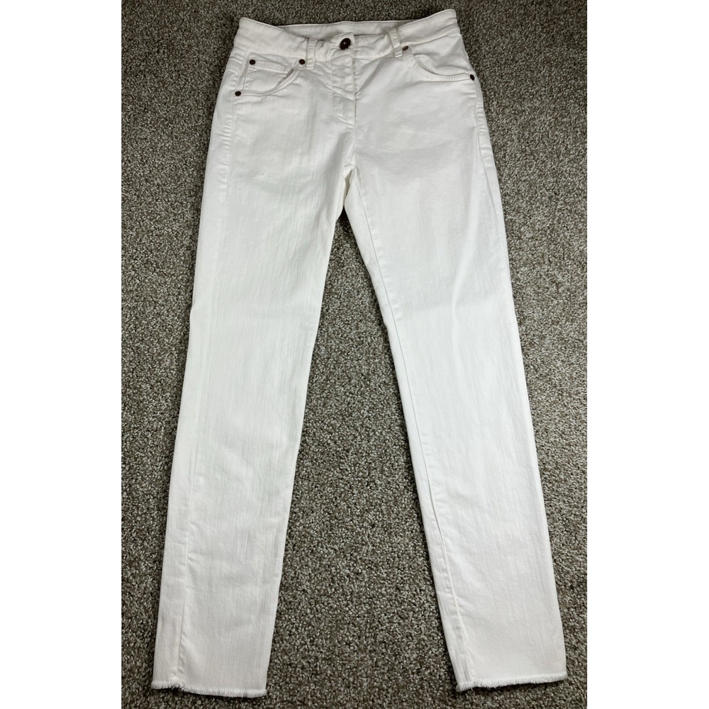 Brunello Cucinelli Extra Skinny Fit High Waist Jeans White Women's Size 2 *READ*
